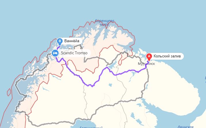 Мурманск норвегия расстояние